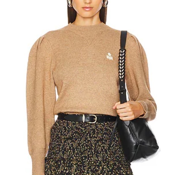 Isabel Marant Kelaya Fine Knit Blend Sweater in Camel Size...